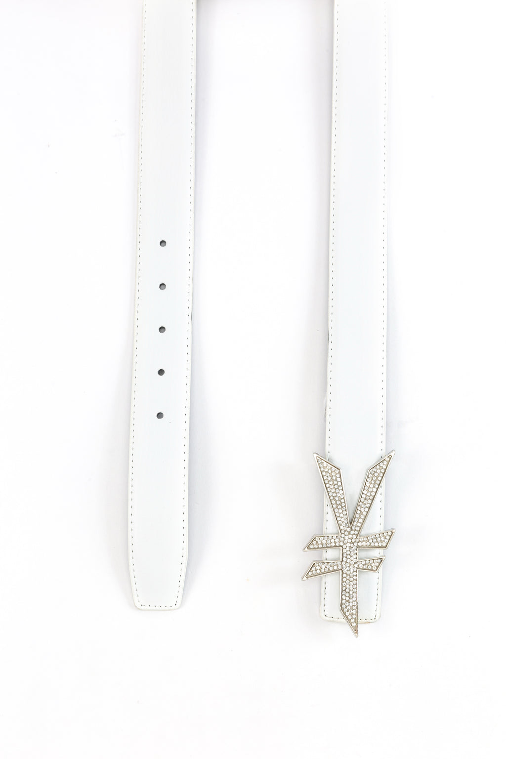 ¥ RHINESTONE WHITE BELT