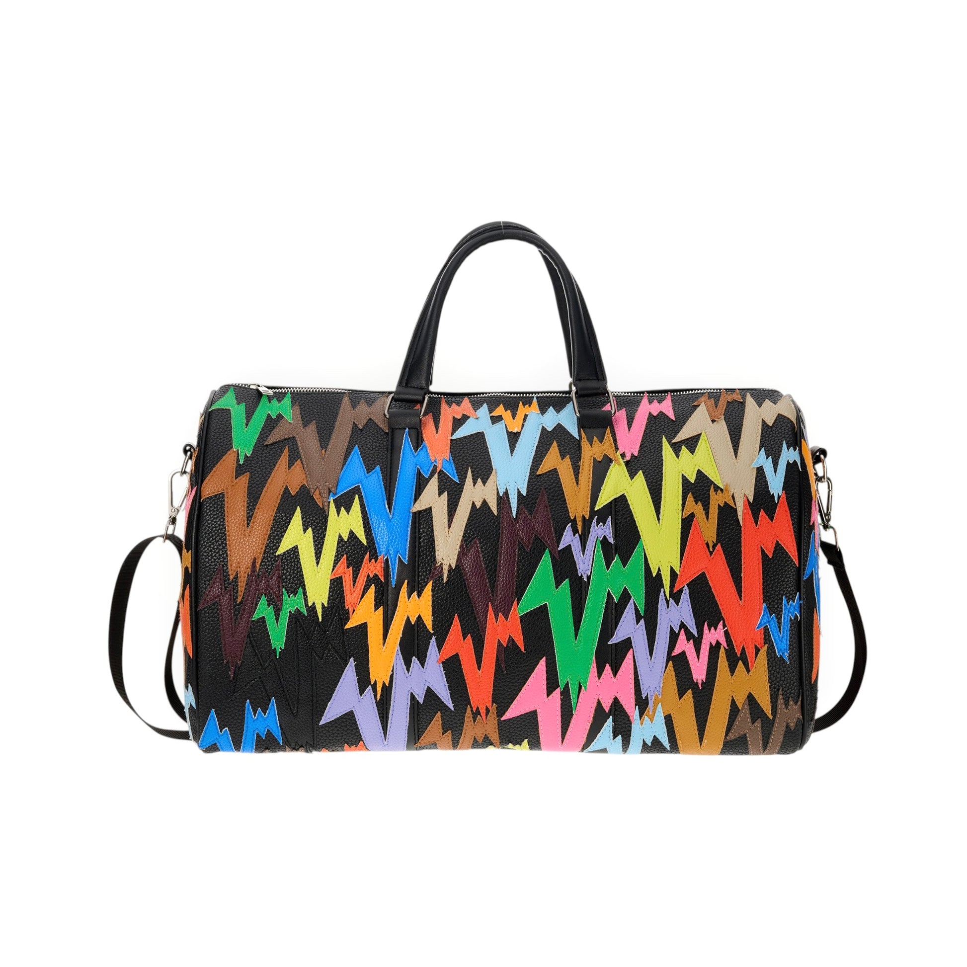 MULTICOLOR LEATHER PATCH DUFFLE BAG