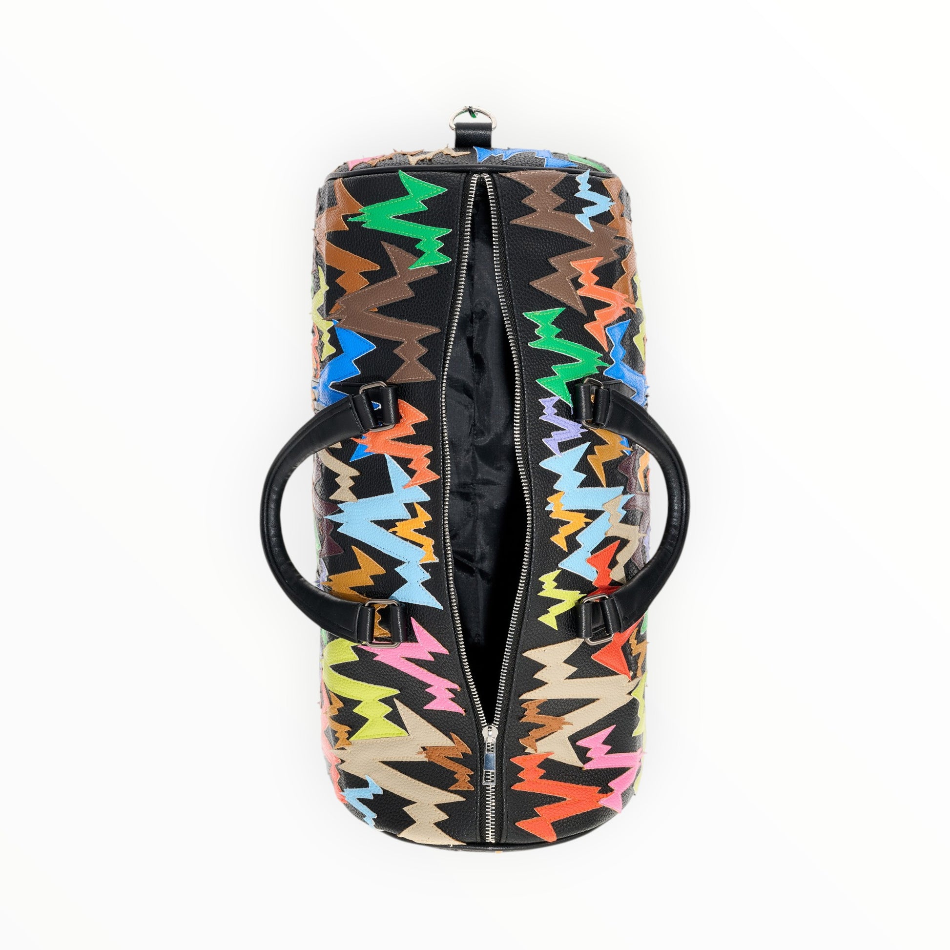 MULTICOLOR LEATHER PATCH DUFFLE BAG